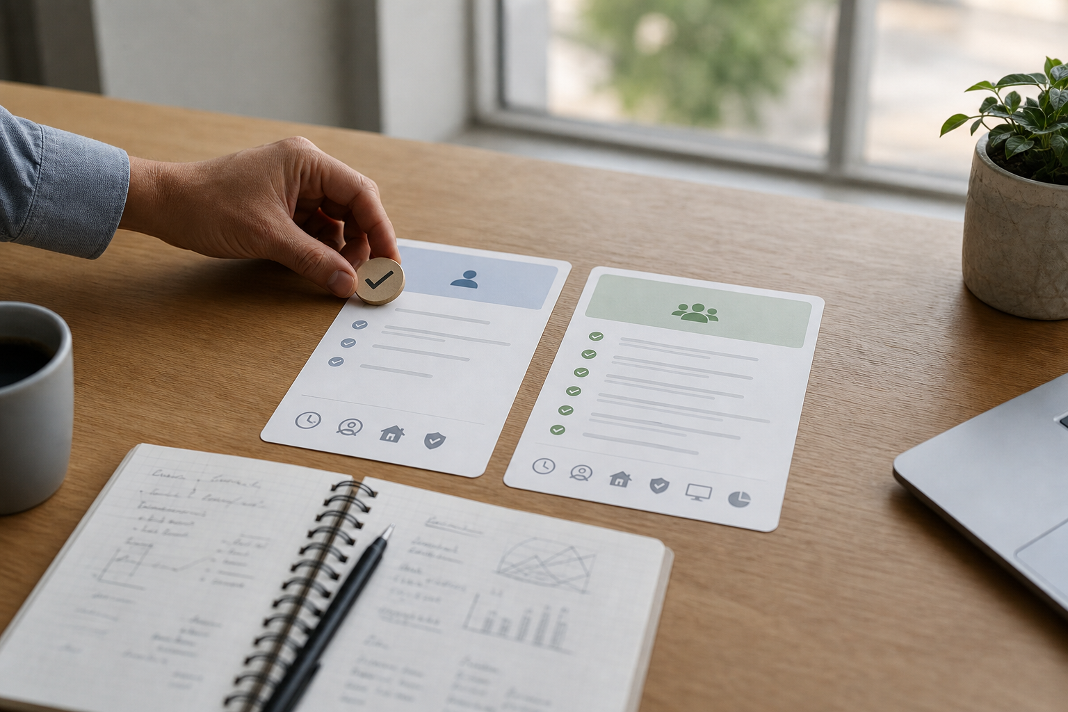A suitability marker placed on the simpler of two service options